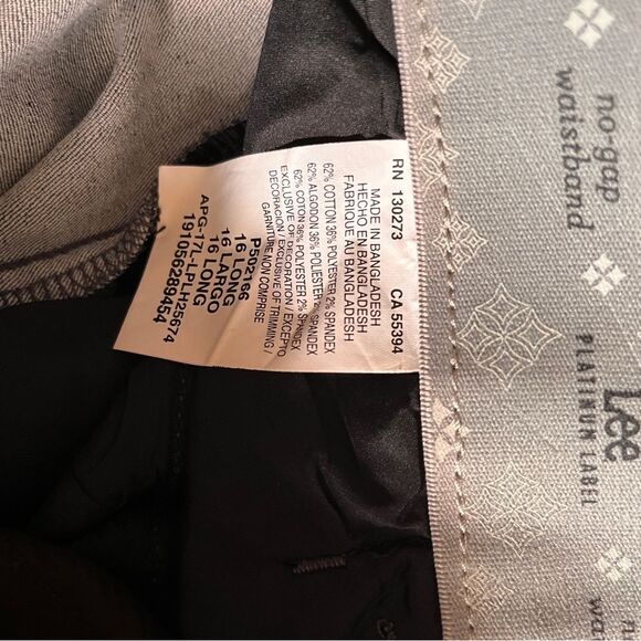 Lee Comfort No Gap Waistband Gray Womens Slacks 16L - Picture 8 of 10